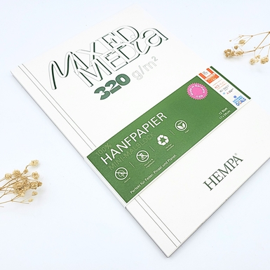 17 x 24 cm - HEMPA Papier nachhaltig aus Hanf-Fasern Mini-Malblock 320 g/m²