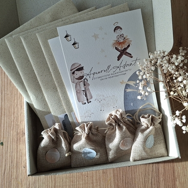 KreativasAuszeit Aquarelladvent handgemacht vegan Aquarellfarben half pans