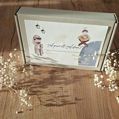 KreativasAuszeit Aquarelladvent handgemacht vegan Aquarellfarben dot cards